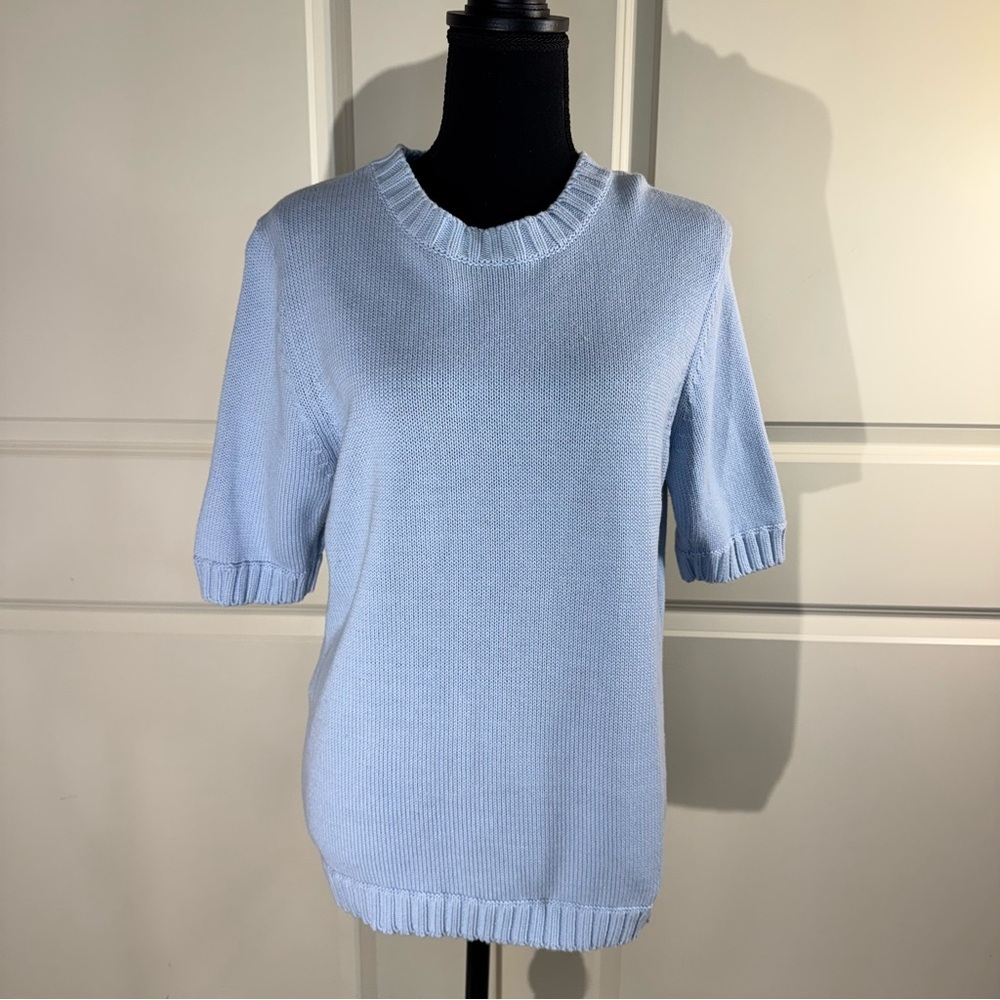 Orvis Baby Blue Cotton Sweater Medium